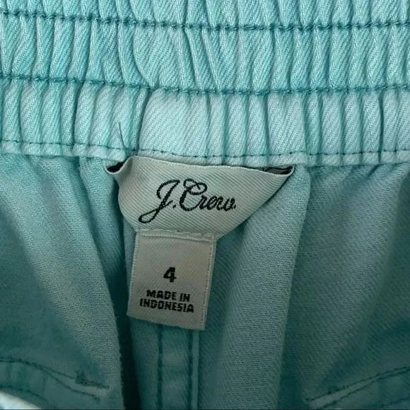 Crew Zip Up Sea Side Pants Mint Green Elastic Waist Slim Straight Leg - Picture 8 of 12